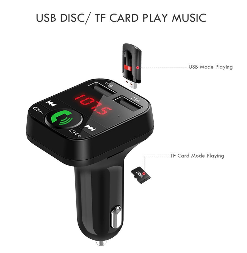 Jrocdr Car Kit Handsfree Wireless FM LCD MP3 Player USB Charger