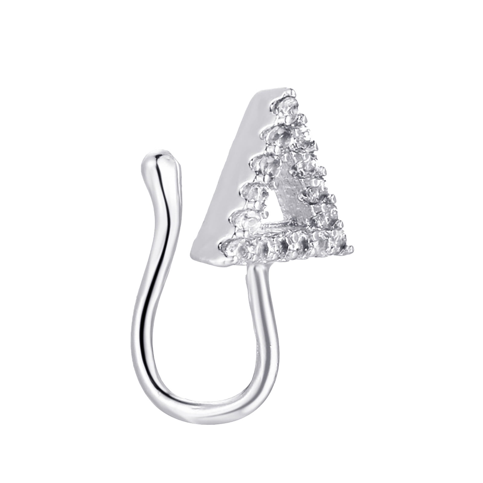 Jrocdr Diamond Triangle Nose Ring Nose Septum Rings Non Pierced Clip On