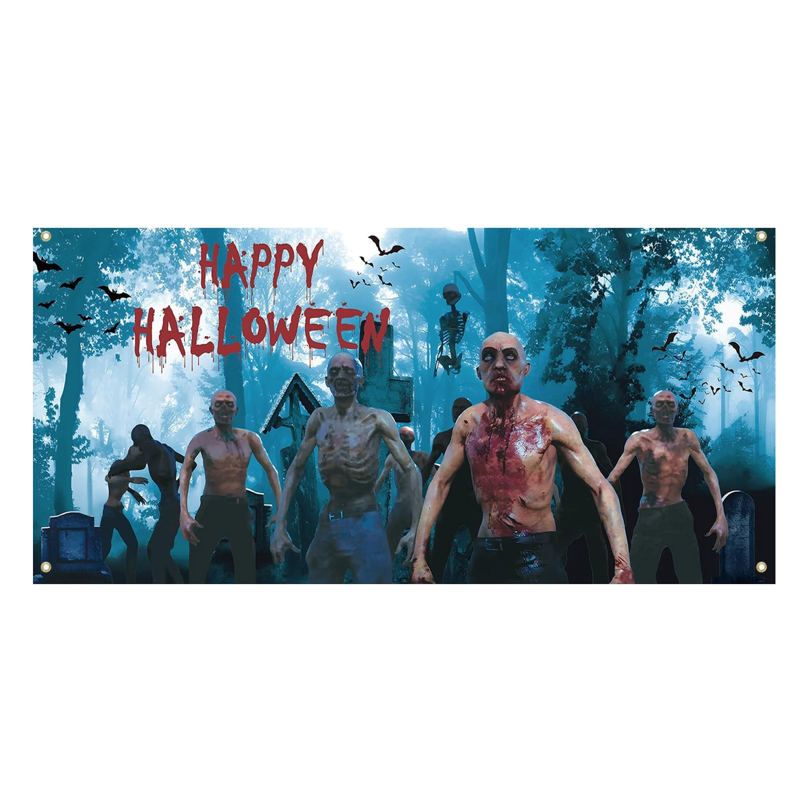 Jrocdr Halloween Garage Themed Banner With Haunting Graphics For Car