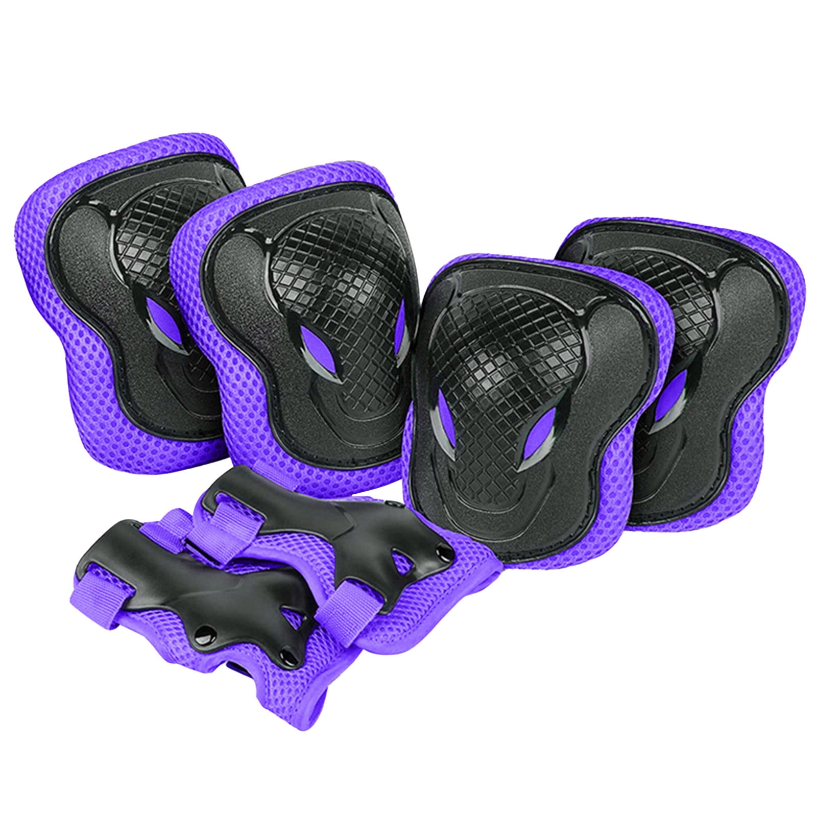 Jrocdr Kids Ski Bindings Adjustable Knee And Elbow Guard Set For