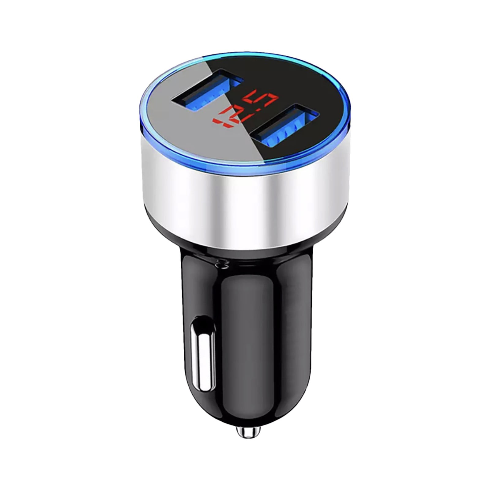 Jrocdr LED Digital Display Car Fast Charger USB 15W Car Round