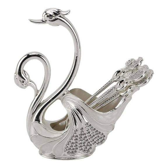 Jrocdr Metal Swan Coffee Spoon Se With 6Pcs Coffee Spoon Set Teaspoon Swan Dinnerware Set For Stirring Mixing Coffee Desserts Dinner Place Mats for 4 Plate Mates Dinner Place Mats