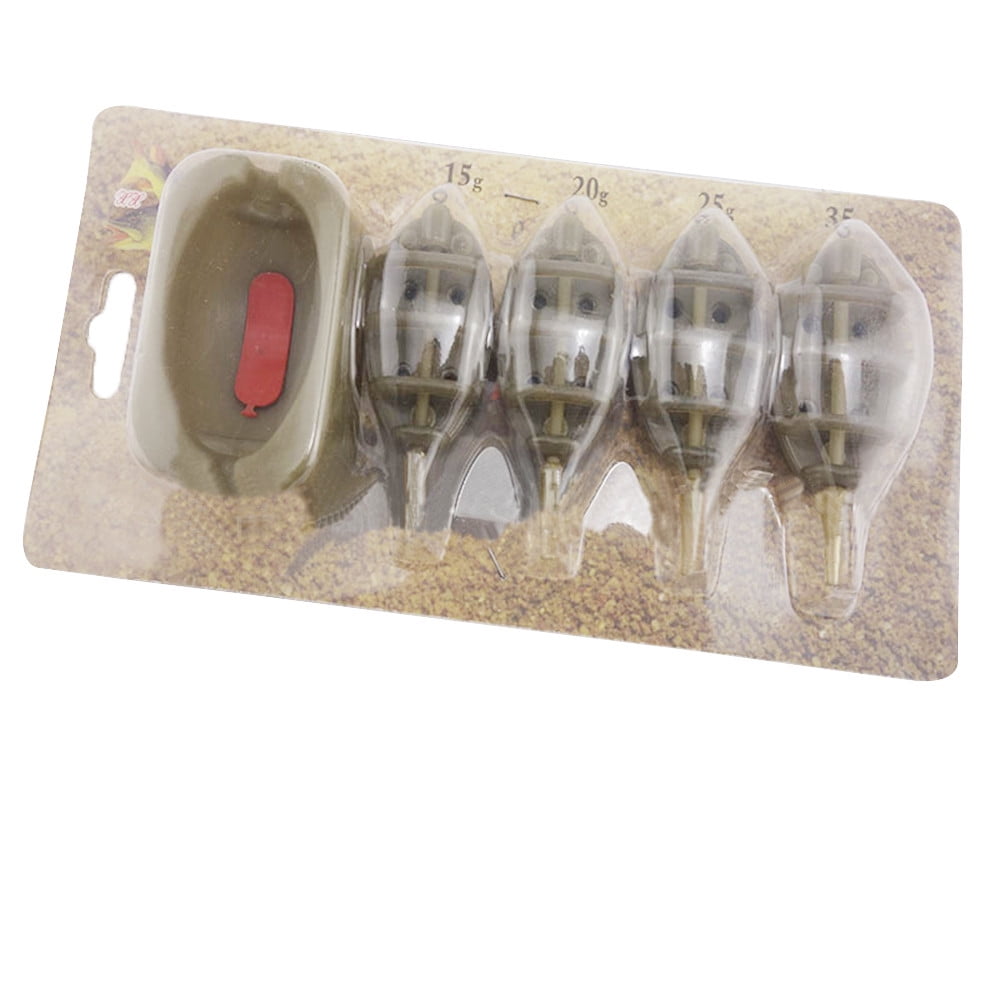 Jrocdr Method Fishing Feeder 4 Feeders 15/20/25/35g Mould Floats for