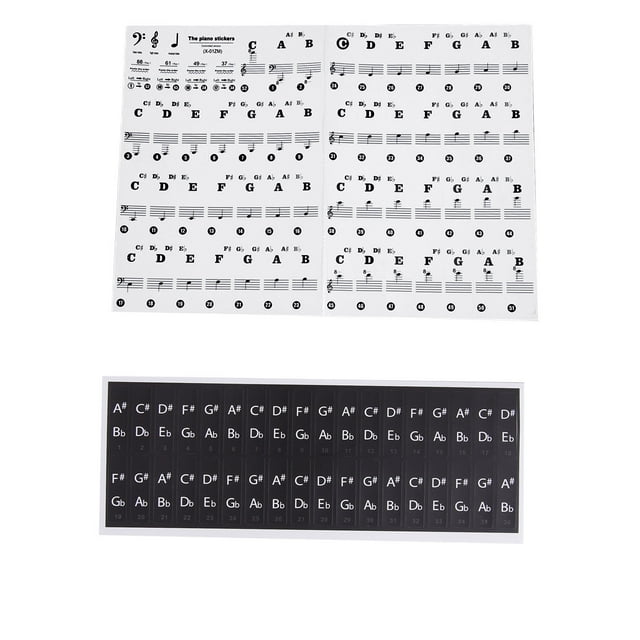 Jrocdr Piano Keyboard Stickers For 88 Key Large Letter Piano Stickers
