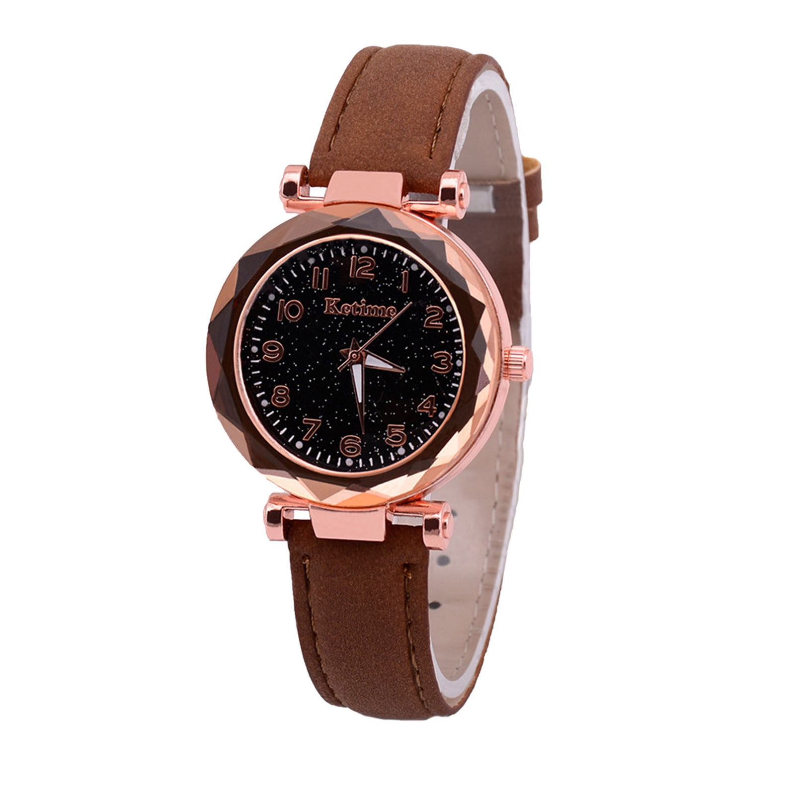 Jrocdr Quartz Watch Ladies Watch Digital Starry Sky Luminous Belt Watch