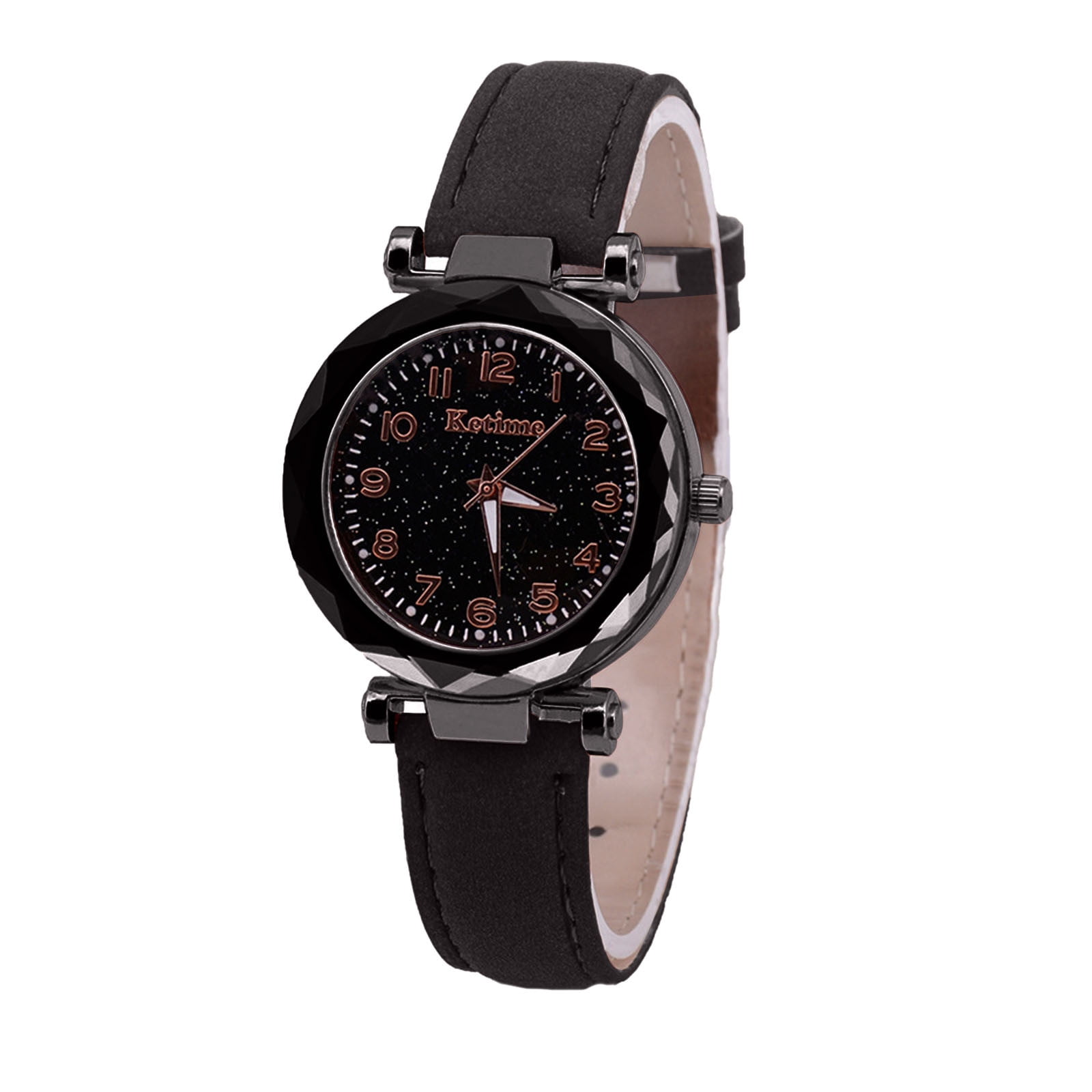 Jrocdr Quartz Watch Ladies Watch Digital Starry Sky Luminous Belt Watch