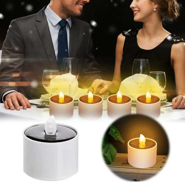 Jrocdr Solar Tea Lights Dusk To Dawn Flameless Flicker Rechargeable