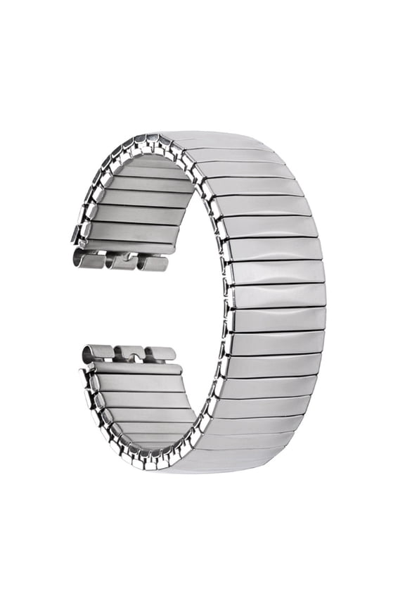 Suitable For Swa Tch Swa Tch Stainless Steel Elastic Watch Strap With Silver Spring Elastic Watch Strap Mens Watch Big Numbers Water for Men Large Face for Men 38mm Mens Watch Large Face