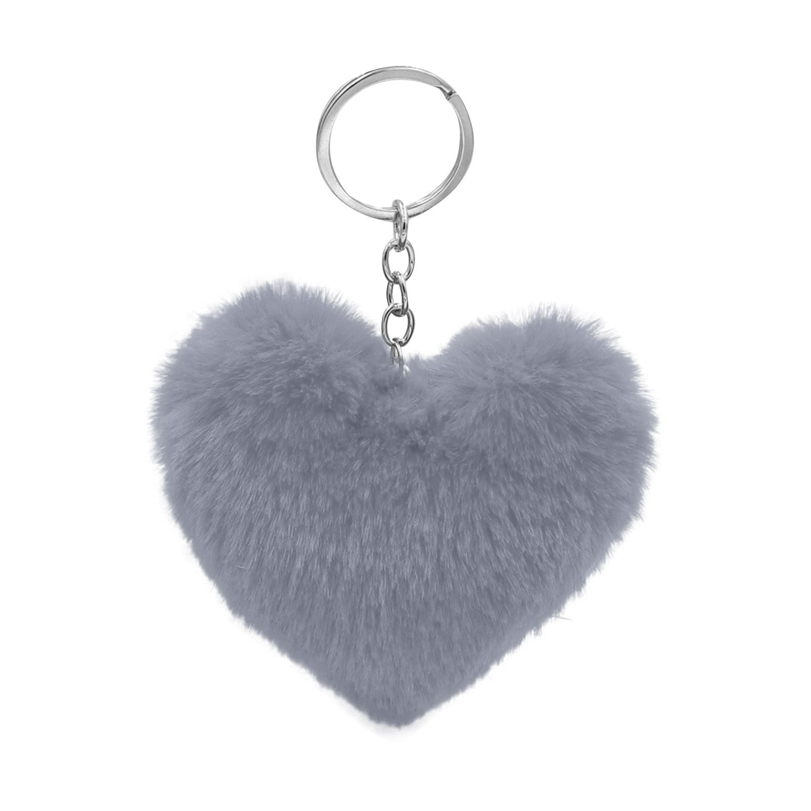 Jrocdr Valentine's Day Heart Shaped Plush Keychain Creativity Keychain