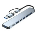 Jrocdr Versatile Type C Hub 7 Port USB Expansion Hub For Laptops And