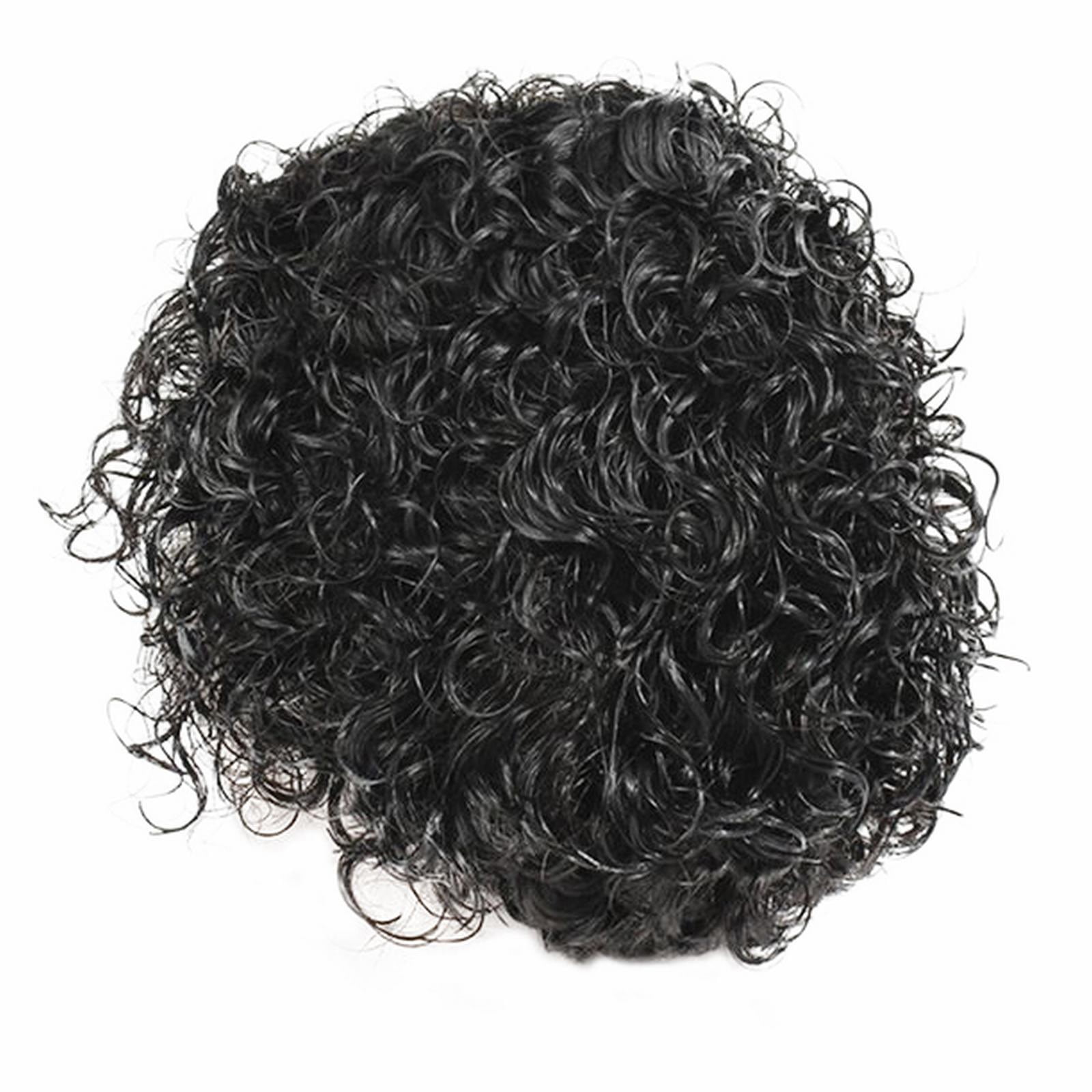 Jrocdr Women Black Brazilian Short Wavy Curly Parting High Temperature