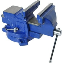 Jrsdrive 4" Bench Vise, Swivel Base, Hardened Jaws, S G Iron, E-2082