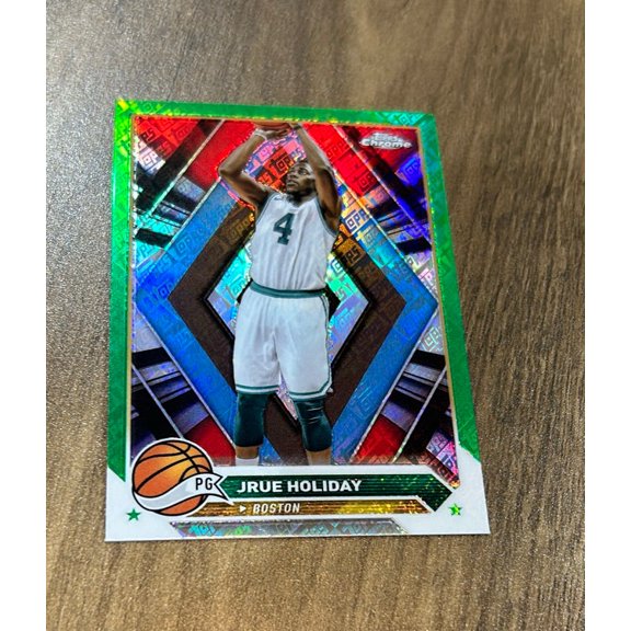 Jrue Holiday 2023-24 Topps Chrome - Green Logo Refractors 12 trading card