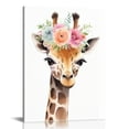 thumbnail image 1 of Jrxy Baby Watercolor Animals Floral Wall Art Prints 16x20in Tiger Elephant Zebra Giraffe with Wreath on Head Woodland Safari Animals Posters for Kids Rooms Nursery Decor Art 16x20 in, 1 of 4