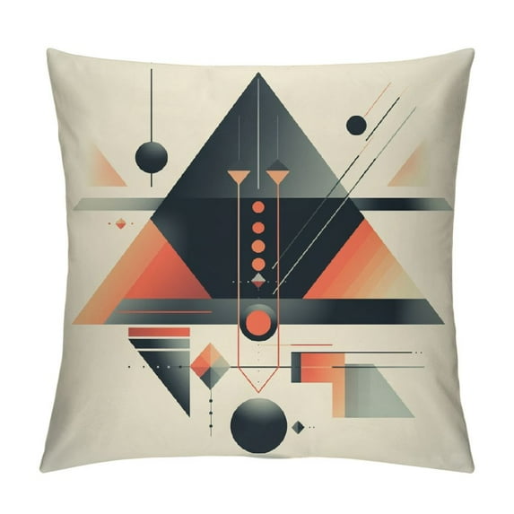 Jrxy Outdoor Fall Throw Pillow Covers Colorful Fun Mid Century Modern Halloween Home Décor Boho Cushion Cases for Patio Furniture Couch Living Room,Geometric Yellow Orange 20x20in