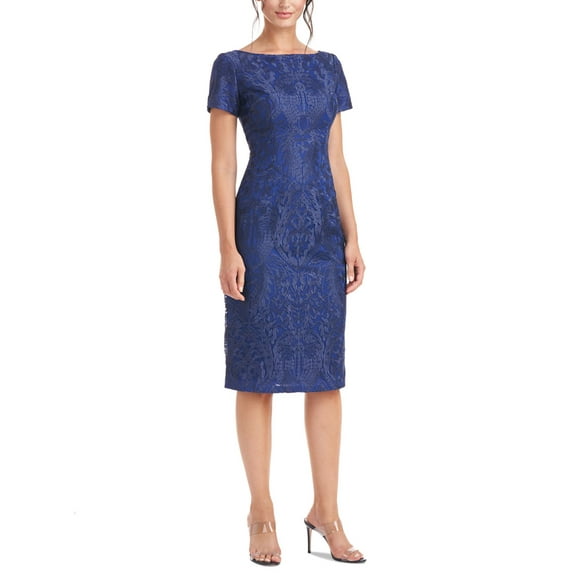 Js Collections Womens Embroidered Sheath Dress, Blue/10