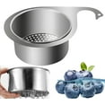 thumbnail image 1 of Js Swan Stainless Steel Drain Basket for Kitchen Sink, Stainless Steel Hanging Kitchen Sink Filter Basket Quick Drain for Washing Fruits and Vegetables (1Pcs), 1 of 9