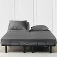 thumbnail image 1 of JS Sanders Collection 600TC Flex Top Cal - King Sheets for Sleep Number Bed - 100% Cotton 4 Pcs Top Split Sheets for Adjustable Bed, 28 Inch Down Sheets 18 Inch Deep Pocket - Dark Grey Stripe, 1 of 8