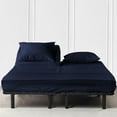 thumbnail image 1 of Js sanders 600 Tc Top Split Head King Sheet Set for Adjustable beds - Sleep Number Flex Sheets - 28" Split Top 100% Sheets - Cotton Sheet Set - Navy Blue - 15 inch Deep pocket, 1 of 8