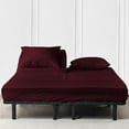 thumbnail image 1 of Js sanders 600 Tc Top Split Head King Sheet Set for Adjustable beds - Sleep Number Flex Sheets - 32" Split Top 100% Sheets - Cotton Sheet Set - Wine - 15 inch Deep pocket, 1 of 8