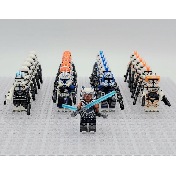 JsLTCustoms Collectible Star Wars Ahsoka Tano Clone Army Interlocking Block Building Sets, 25 Count
