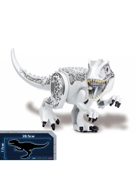 White Indominus Rex 6 inch Tall Dinosaur, Action Figures