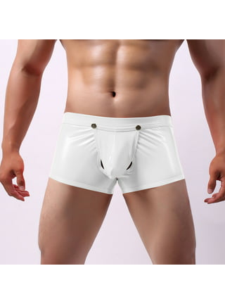 Sexy Mens Underwear Briefs Gold Low-waist Male Faux Leather