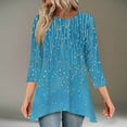 thumbnail image 1 of Jsaierl 3/4 Sleeve Womens Tops Summer Crew Neck Shirts Trendy Graphic Petite Blouses Soft Cotton Tunic Top S-2XL, 1 of 7