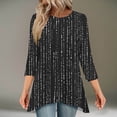 thumbnail image 1 of Jsaierl 3/4 Sleeve Womens Tops Summer Round Neck Shirts Boho Graphic Ladies Blouses Workout Holiday Tunic Top S-2XL, 1 of 7
