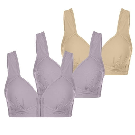 Jsaierl Bras for Women Wirefree Lift T-shirt Bras Seamless Comfy Bralettes Stretch Breathable Full Figure Bras 3 Pack