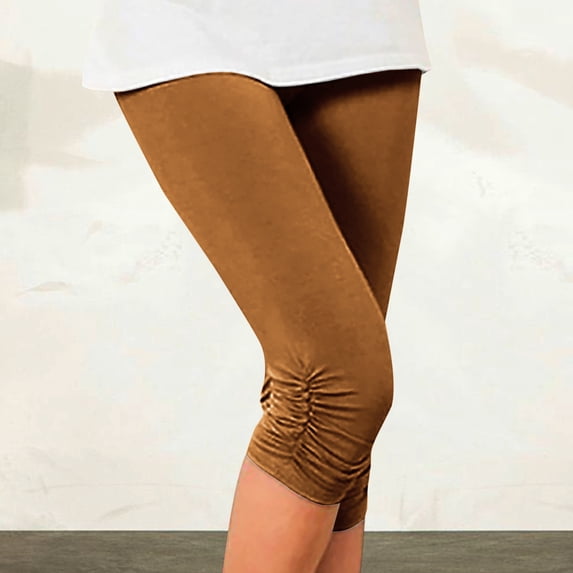 Jsaierl Capri Leggings for Women Plus Size High Waist Capri Shorts Petite Silm Fit Drawstring Skimmers Yoga Solid Color Stretch Capris Summer Capris for Women