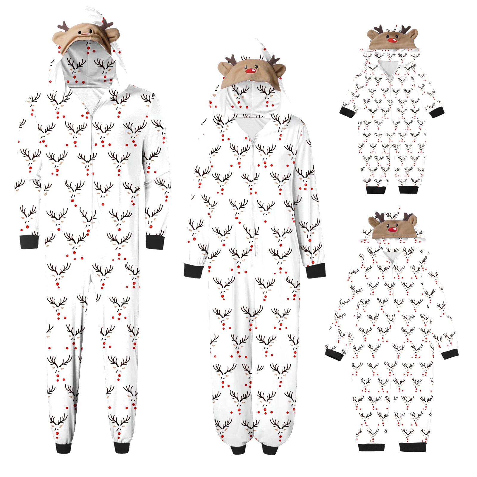 Jsaierl Christmas Pajamas for Family Matching Cute Long Sleeve Couples ...