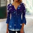 thumbnail image 1 of Jsaierl Christmas Shirts for Women Funny Xmas Graphic Tees Trendy Crewneck T-shirt 3/4 Sleeve Dressy Casual Blouse Tops Christmas Costumes, 1 of 5