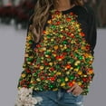 thumbnail image 1 of Jsaierl Christmas Sweatshirts for Women Funny Christmas Print Sweatshirt Loose Fit Pullover Sweater Tops Crewneck Holiday Long Sleeve Shirts Christmas Clothes, 1 of 4