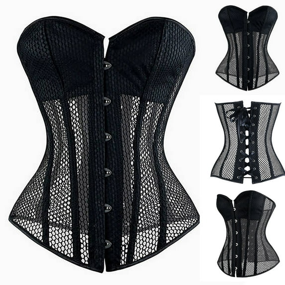Jsaierl Corset Tops for Women Plus Size Sleeveless Gothic Renaissance Corset Retro Bodysuit Corsets Casual Bustier Shapewear