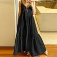 thumbnail image 1 of Jsaierl Cotton Linen Dresses Women Summer Casual Sleeveless Maxi Dress Loose Fit Solid Color V Neck Dress Bohemian Soft Dresses 2025, 1 of 6