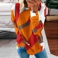 thumbnail image 1 of Jsaierl Crew Neck Sweatshirts for Women Plus Size Color Block Graphic Sweatshirt Top Long Sleeve Lightweight Fall Clothes Sweatshirts, 1 of 5