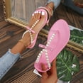 thumbnail image 1 of Jsaierl Flat Sandals for Women Dressy Summer Clip Toe Sandals Comfortable Hollow Out Sandals Walking Beach Sandal Size 6, 1 of 6