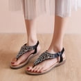 thumbnail image 1 of Jsaierl Flat Sandals for Women Dressy Summer Flip Flop Sandals Comfy Rhinestone T-Strap Sandals Fashion Boho Sandal for Beach Vacation Size 9, 1 of 8