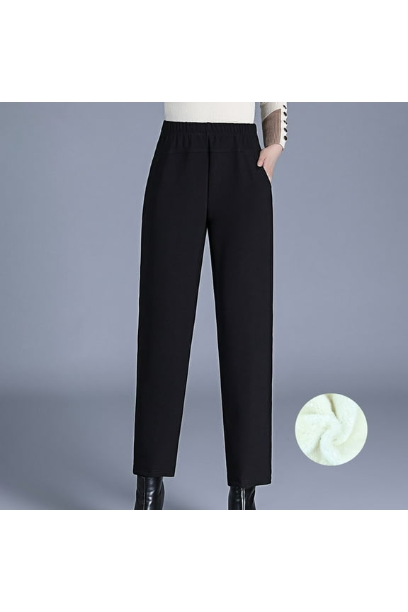 Fleece Lined Leggings for Women Winter Warm Thick Tights Thermal Cotton Pants Slim Athletic Yoga Legging with Pockets