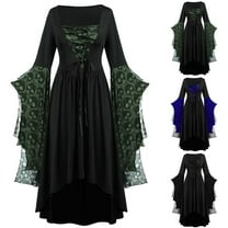 Jsaierl Halloween Costumes for Women Plus Size Retro Renaissance Dresses Gothic Irish Costumes Princess Ball Gown Dresses