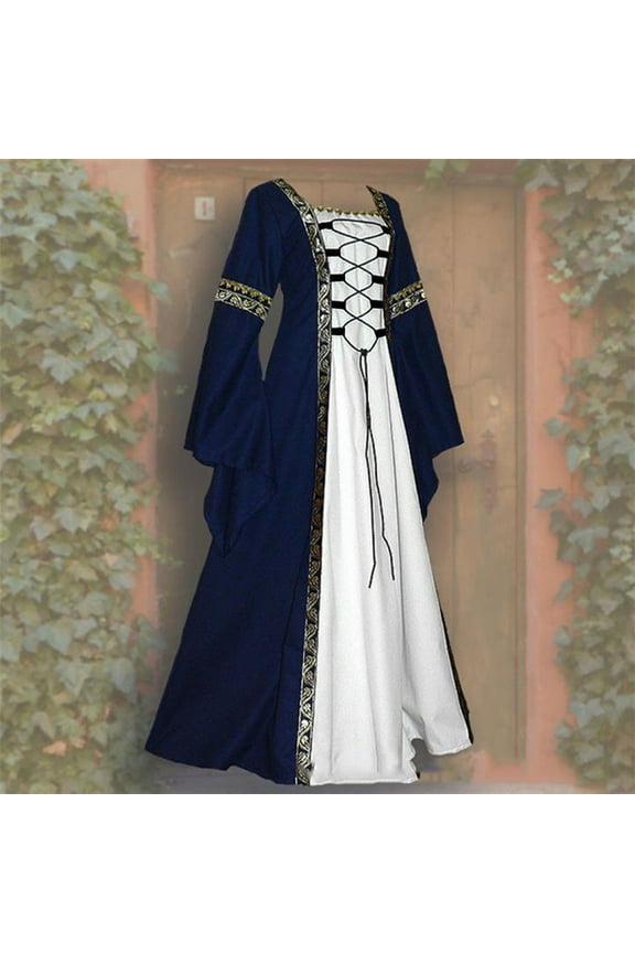 Halloween Costumes for Women Vintage Medieval Elegant Goth Maxi Dresses Cosplay Irish Steampunk Ball Gown Renaissance Dress