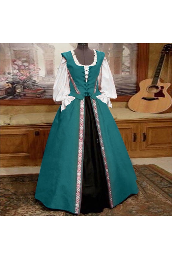 Halloween Costumes for Women Vintage Medieval Elegant Goth Plus Size Dresses Cosplay Party Steampunk Ball Gown Renaissance Dress