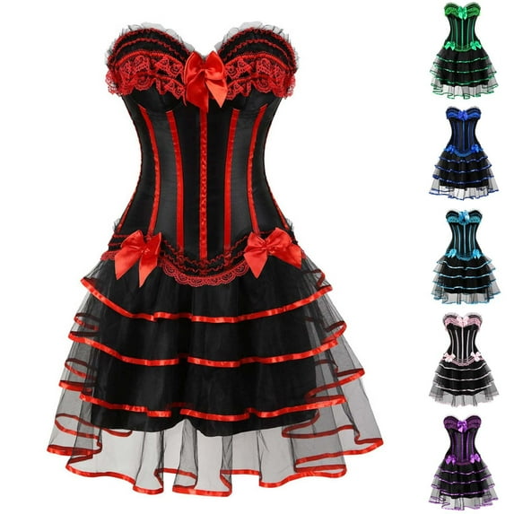 Jsaierl Halloween Costumes for Women Vintage Medieval Victorian Goth Maxi Dresses Adult Costumes Peasant Steampunk Ball Gown Renaissance Dress