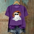 thumbnail image 1 of Jsaierl Halloween Shirts Women Plus Size Pumpkin Ghost Print Tees Classic Round Neck T-shirt Short Sleeve Dressy Casual Blouse Tops Halloween Gifts, 1 of 3