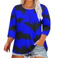 thumbnail image 1 of Jsaierl Halloween Shirts for Women Plus Size Pumpkin Ghost Graphic Tees Work Crewneck T-shirt 3/4 Sleeve Tunic Blouse Tops Halloween Clothes, 1 of 4