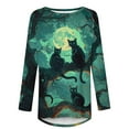 thumbnail image 1 of Jsaierl Halloween Shirts for Women Plus Size Pumpkin Ghost Print Tees Loose Fit Crewneck T-shirt Long Sleeve Holiday Blouse Tops Halloween Clothes, 1 of 4