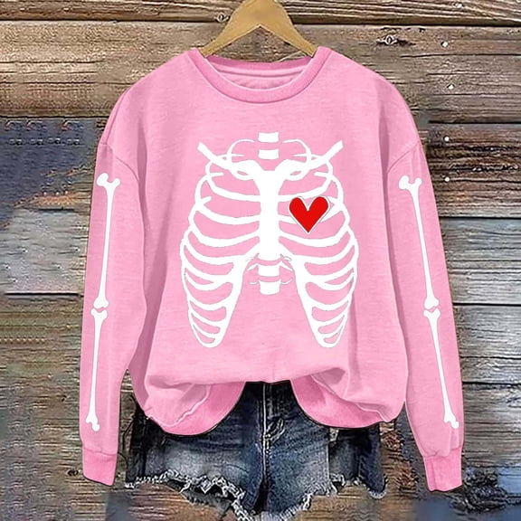 Jsaierl Halloween Sweatshirts for Women Cute Pumpkin Ghost Graphic Sweatshirt Soft Round Neck T-shirt Long Sleeve Holiday Pullover Tops Halloween Clothes