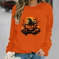 thumbnail image 1 of Jsaierl Halloween Sweatshirts for Women Spooky Pumpkin Ghost Graphic Sweatshirt Trendy Crewneck T-shirt Long Sleeve Holiday Pullover Tops Halloween Gifts, 1 of 6