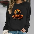 thumbnail image 1 of Jsaierl Halloween Sweatshirts for Women Spooky Pumpkin Ghost Graphic Sweatshirt Trendy Crewneck T-shirt Long Sleeve Holiday Pullover Tops Halloween Gifts, 1 of 6